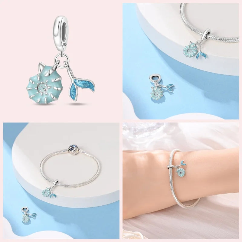 Luminous Ocean Series 925 Silver Turtle Charm