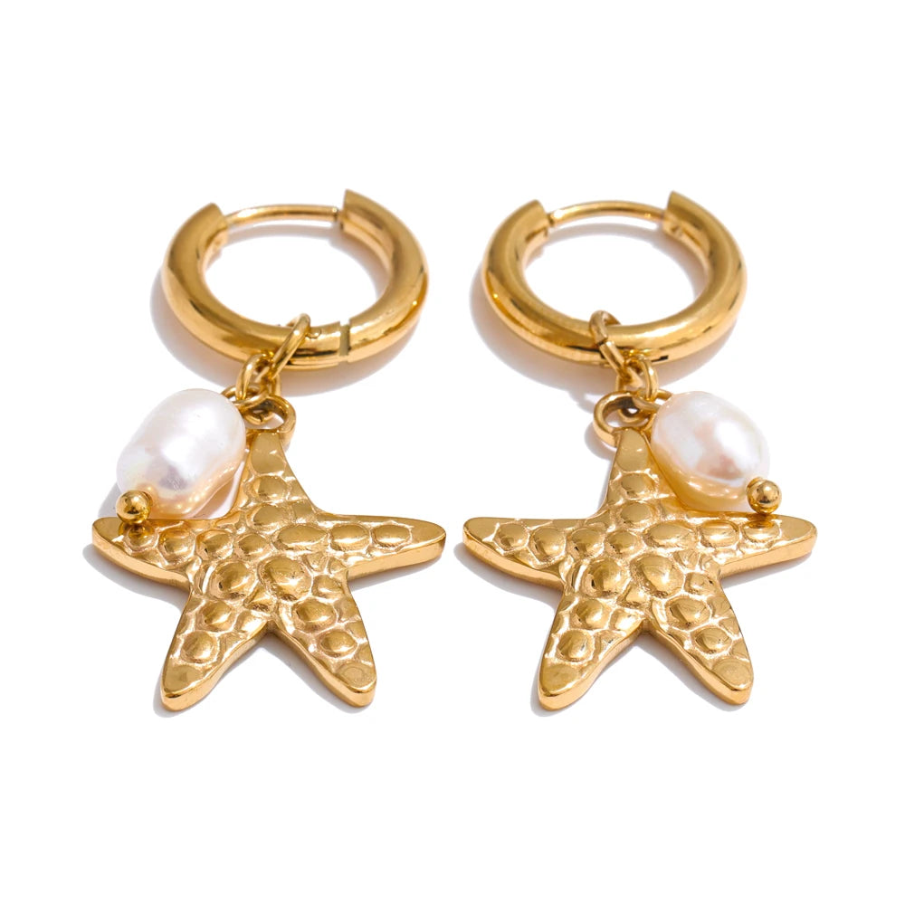 Choice of Ocean Style Earrings in Gold or Silver Tone