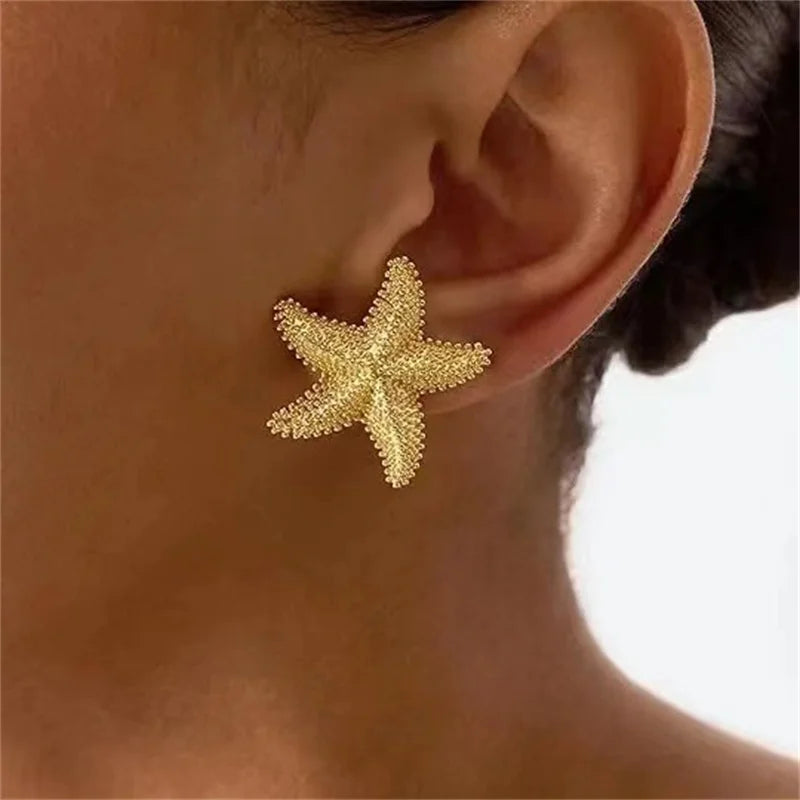 Golden Starfish Earrings