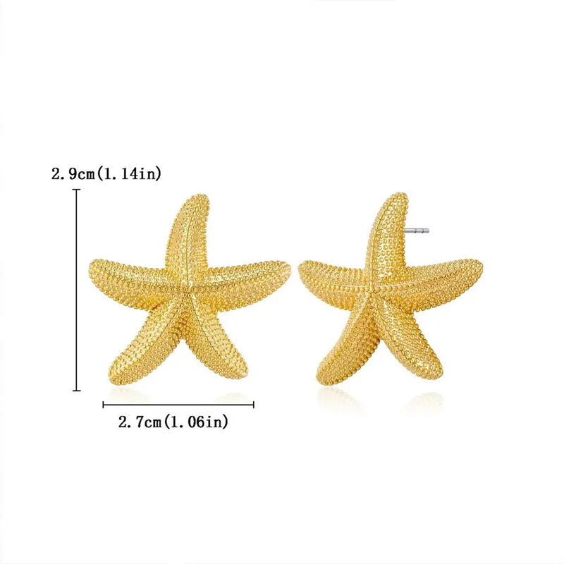 Golden Starfish Earrings