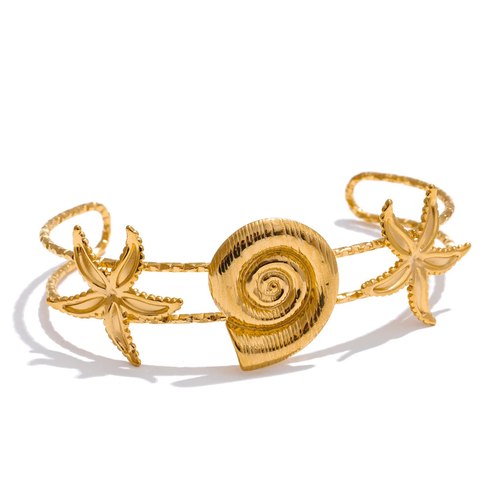 Ocean Series Coastal Open Cuff Bracelet