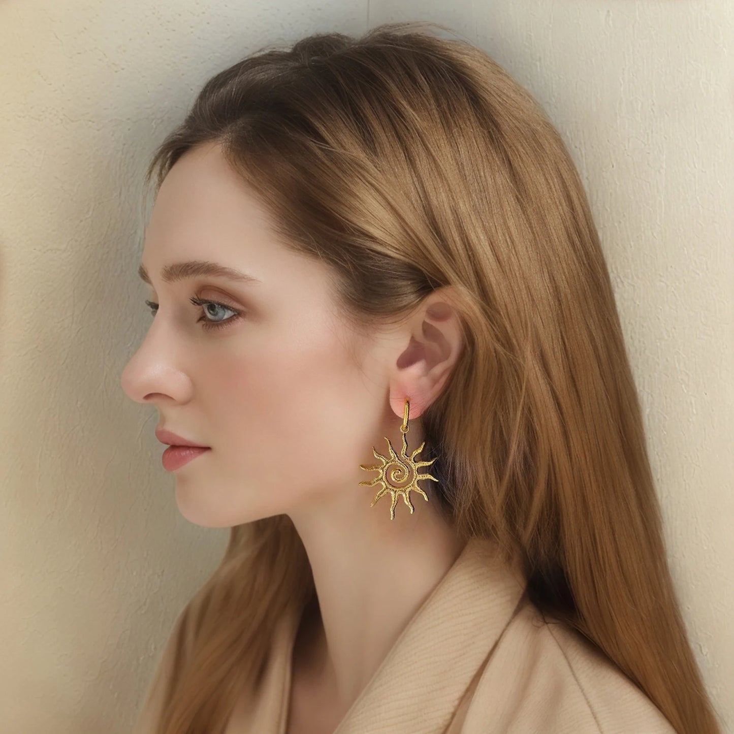 Sun Geometric Drop Necklace or Earrings for Women