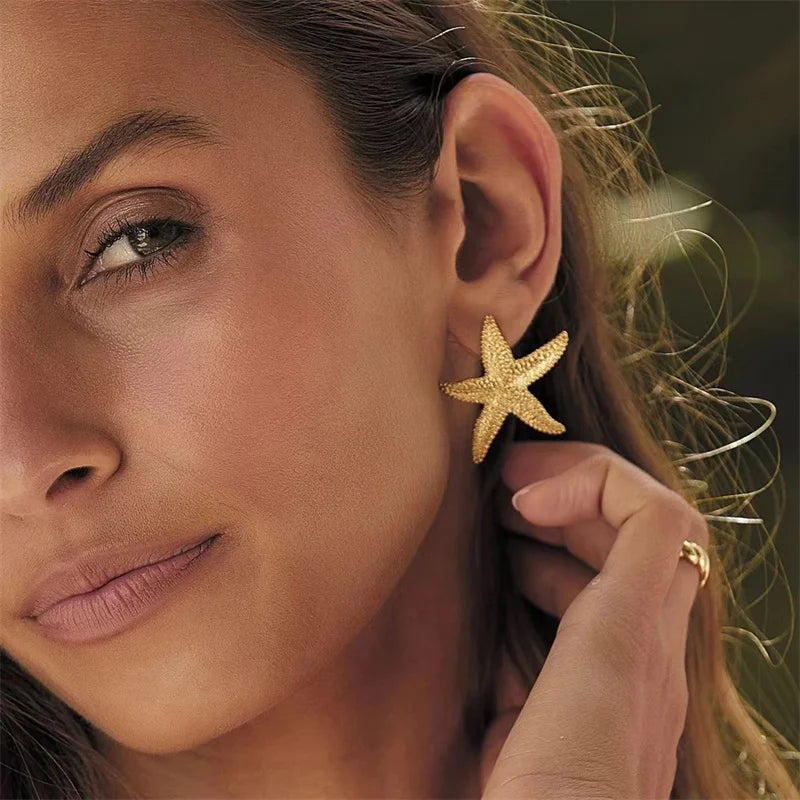 Golden Starfish Earrings