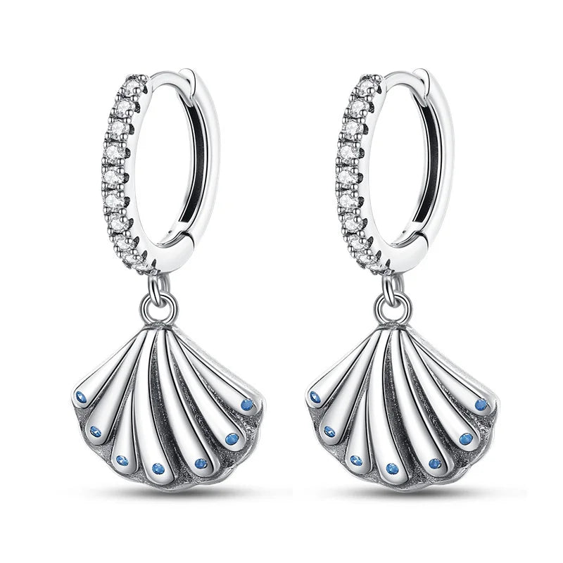 Stamped Silver Hoop Drop Fashion Pierced Earrings