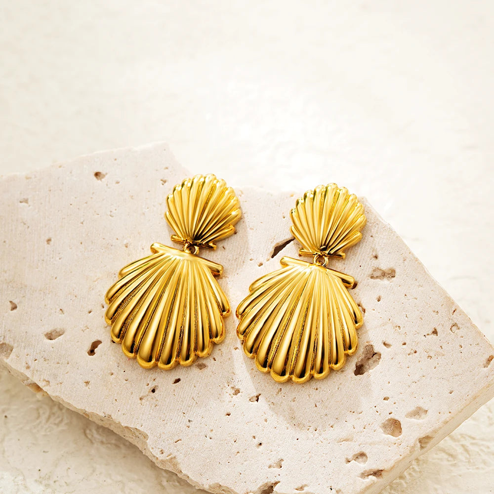 Stainless Steel Shell Earrings for Women