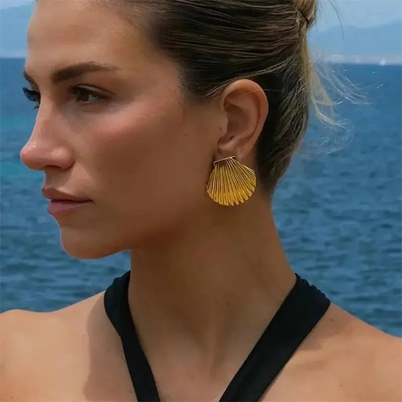 Stainless Steel Shell Earrings for Women