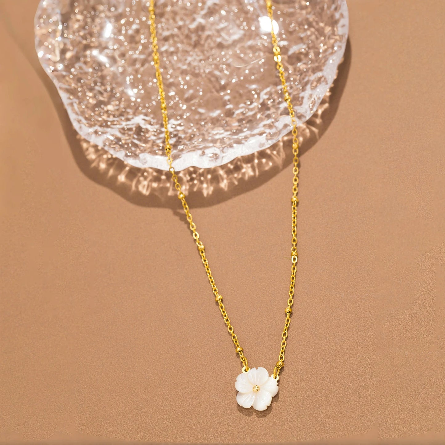Elegant Flower Shell Necklace or Earrings for Women