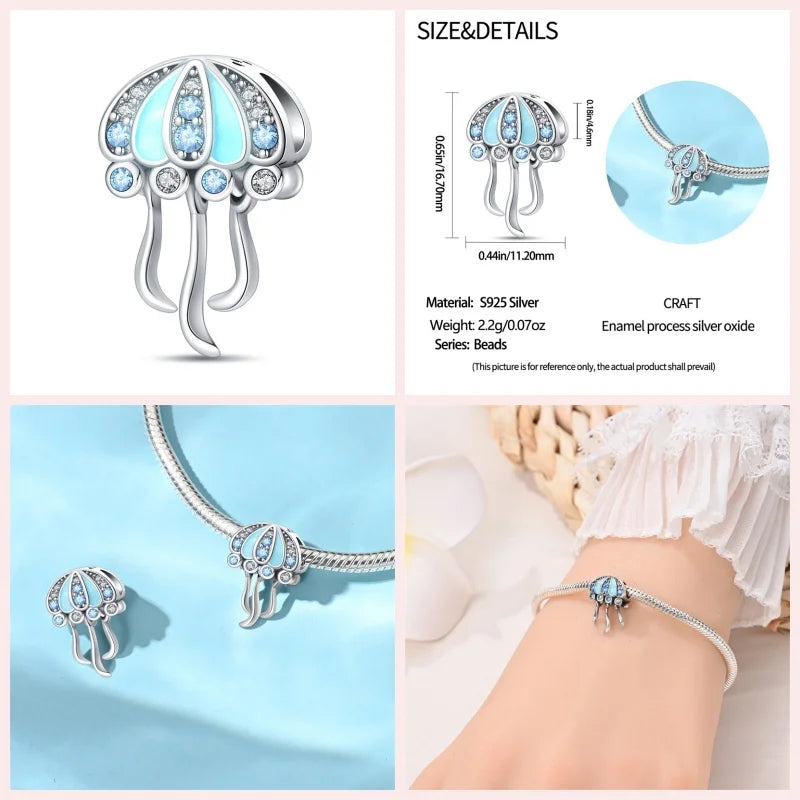 Luminous Ocean Series 925 Silver Turtle Charm