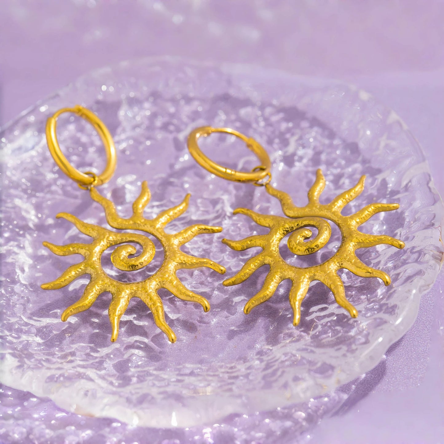 Sun Geometric Drop Necklace or Earrings for Women