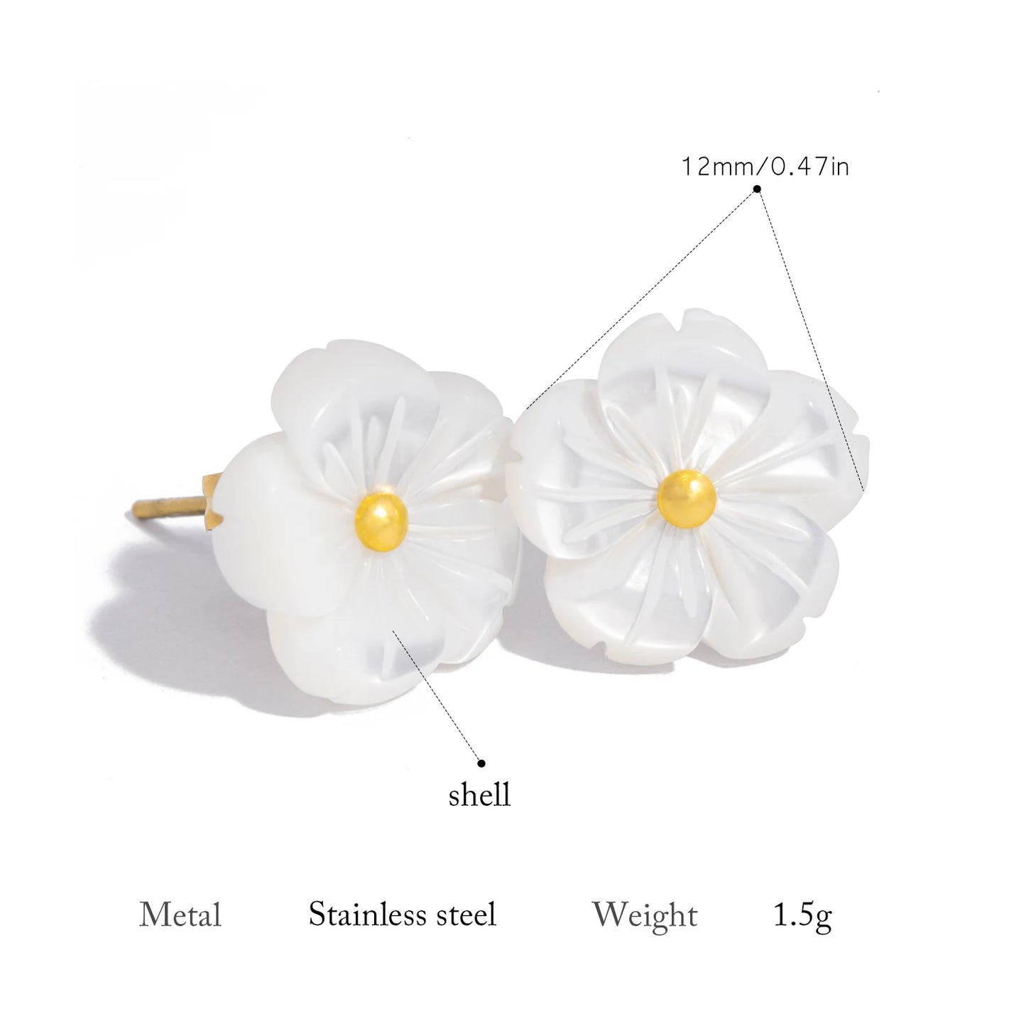 Elegant Flower Shell Necklace or Earrings for Women