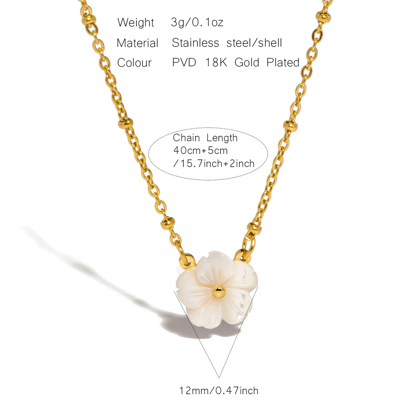 Elegant Flower Shell Necklace or Earrings for Women