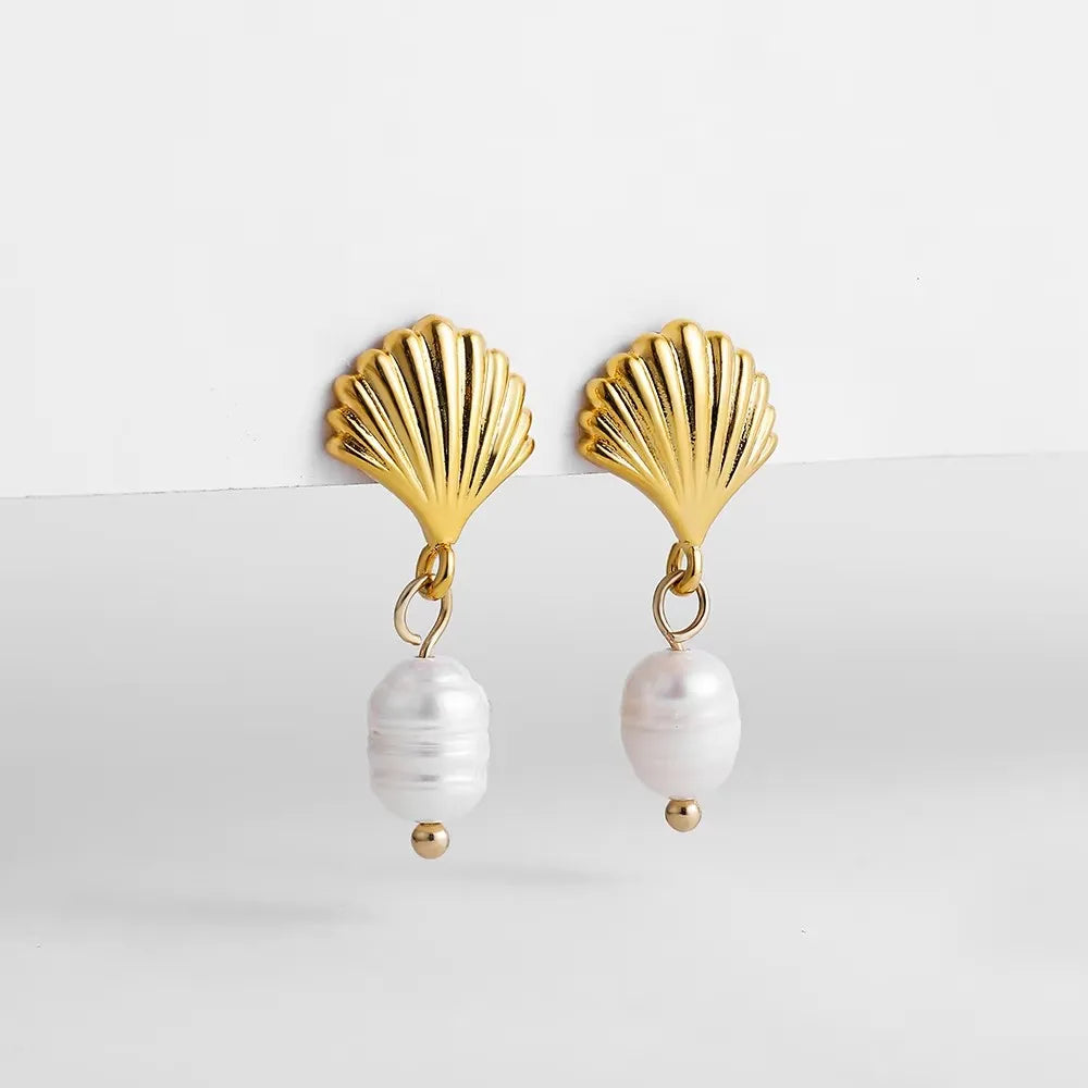 Stainless Steel Shell Earrings for Women