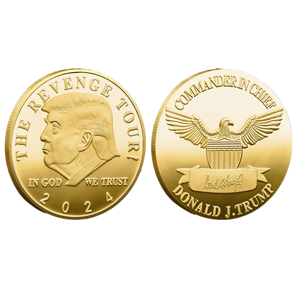 Commemorative Trump Coin - Silver or Gold Tone