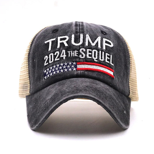 Trump 2024 The Sequel Embroidered Mesh Cap - Choice of Color