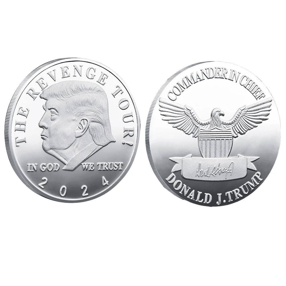 Commemorative Trump Coin - Silver or Gold Tone