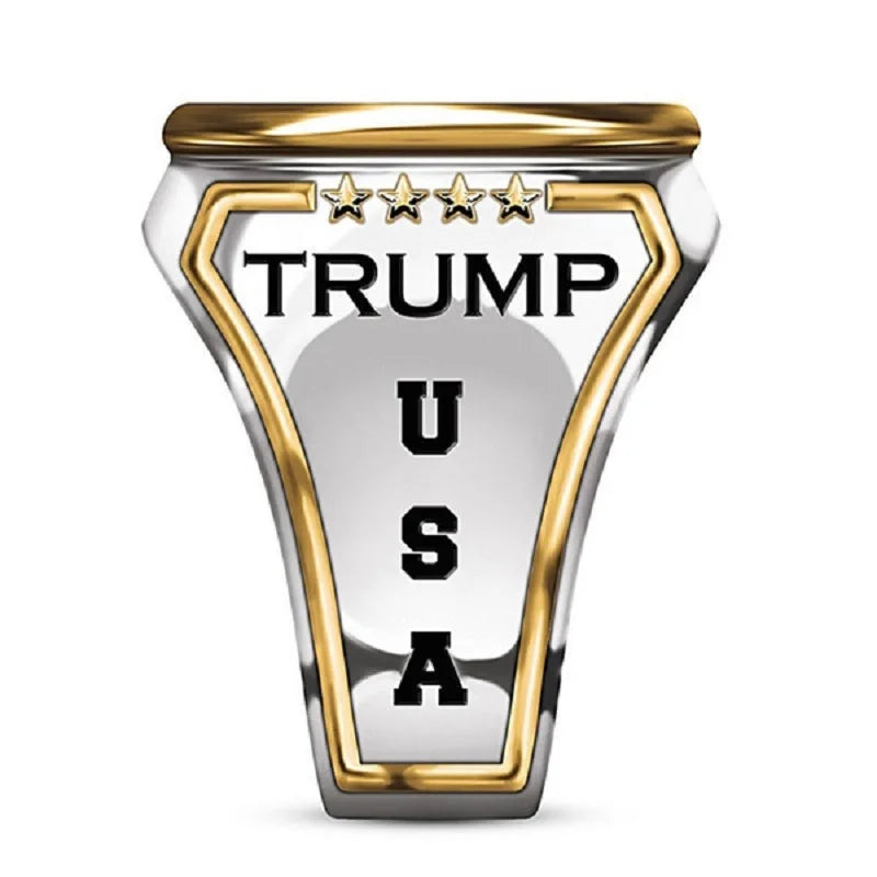 Collectable Silver Plated Donald Trump MAGA Ring