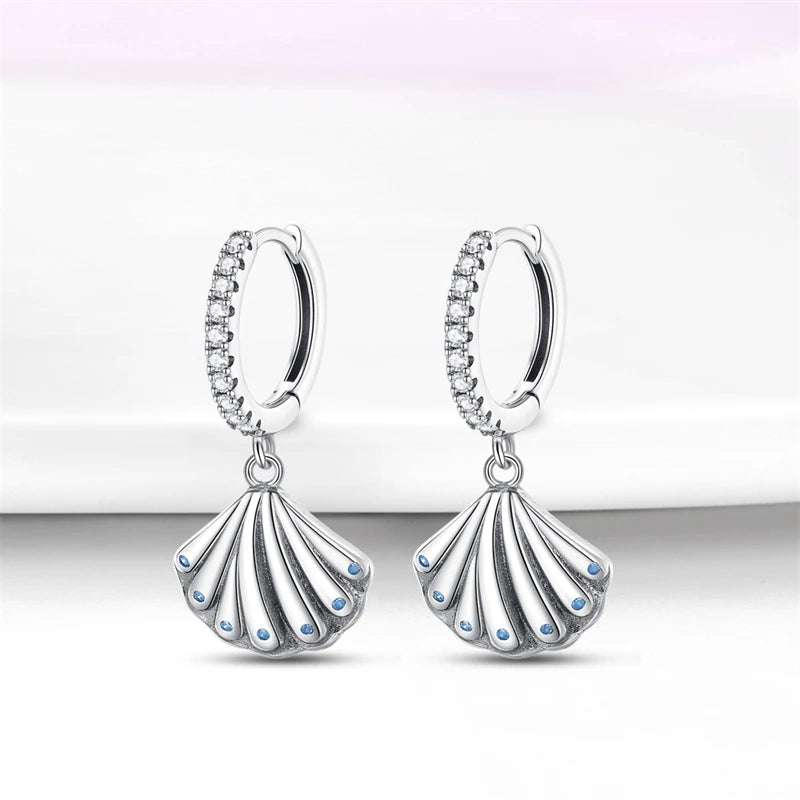Stamped Silver Hoop Drop Fashion Pierced Earrings