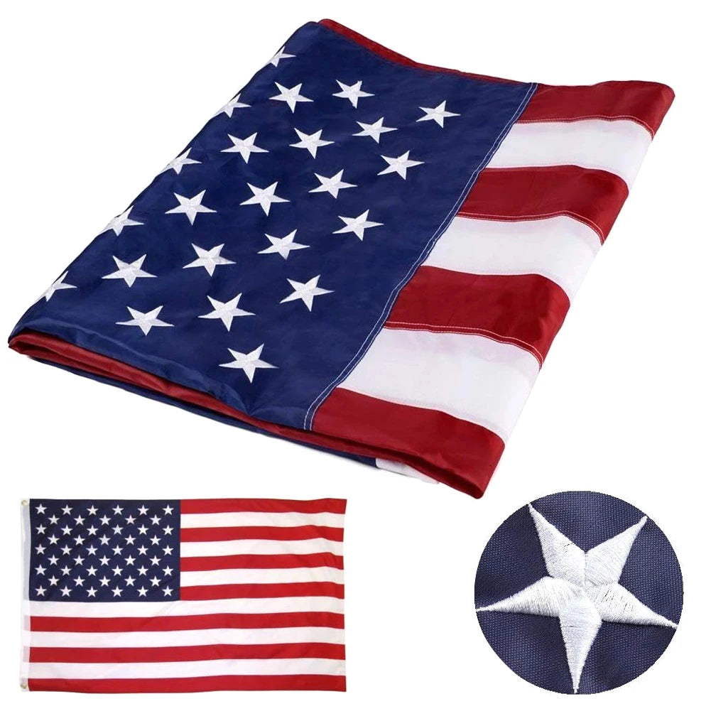 Embroidered American Flag Weatherproof - Flagpole Not Included