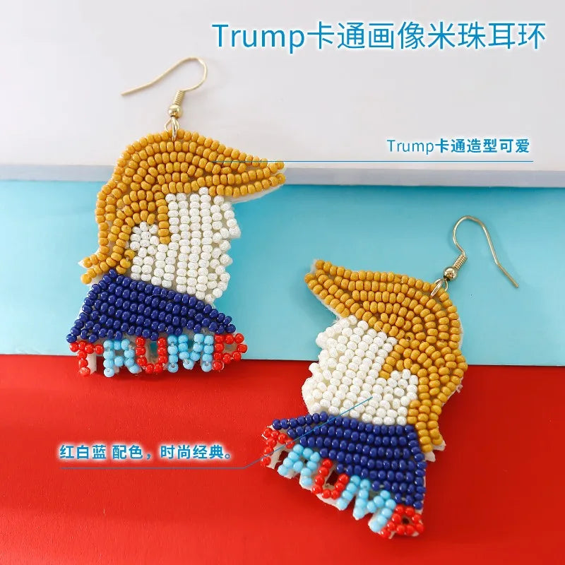 TRUMP Hand-Beaded Earrings