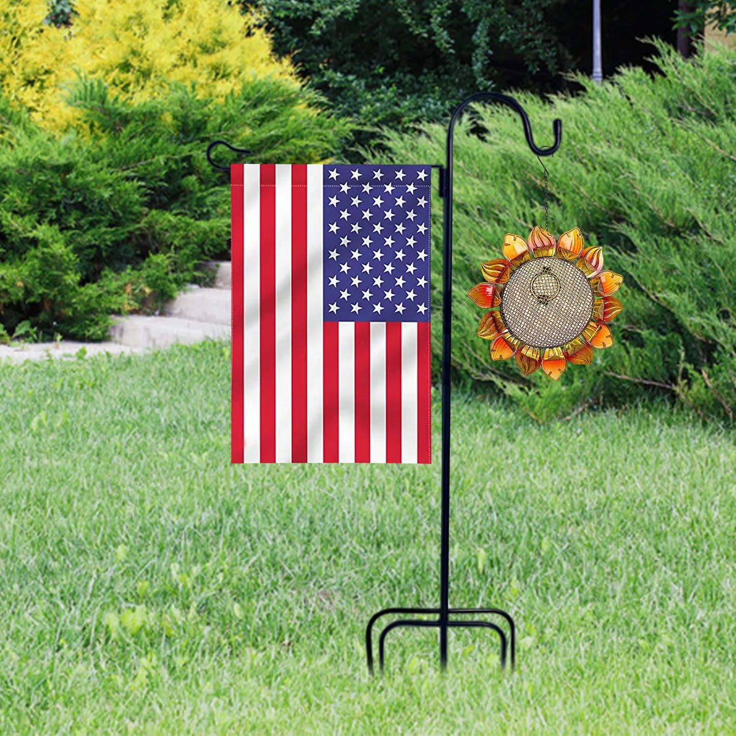 Dual Garden Flag Stand/Plant, Decoration, Birdhouse Holder - Stand only, Flags sold separately