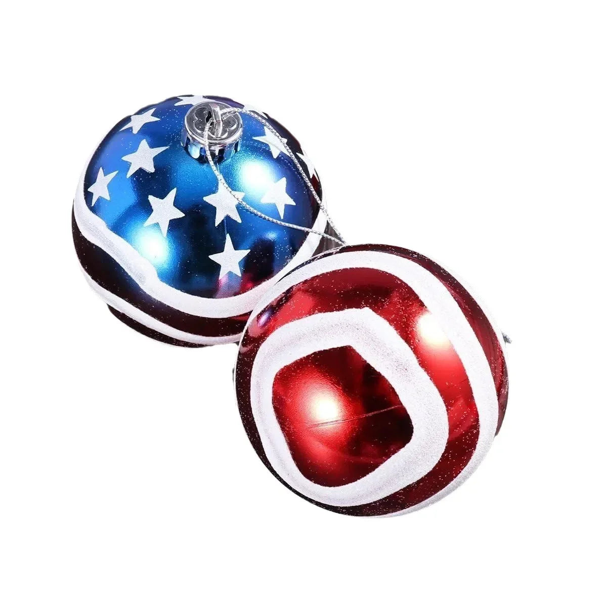 American Flag Glass Christmas Ornament