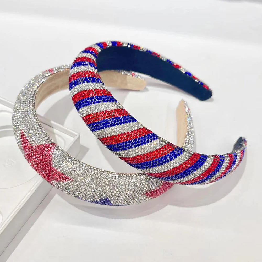 All American Padded Rhinestone Hairbands