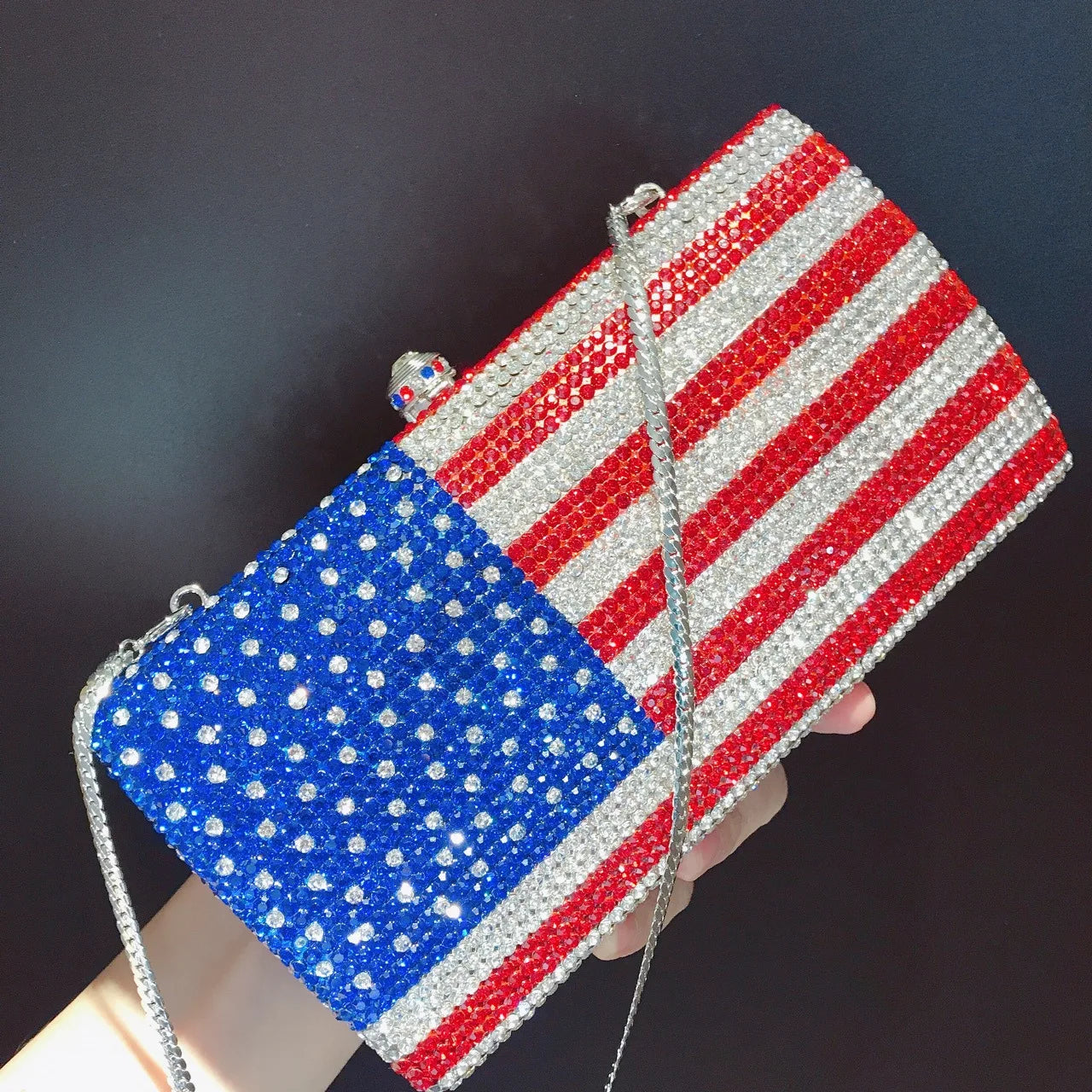 American Flag Rhinestone Purse