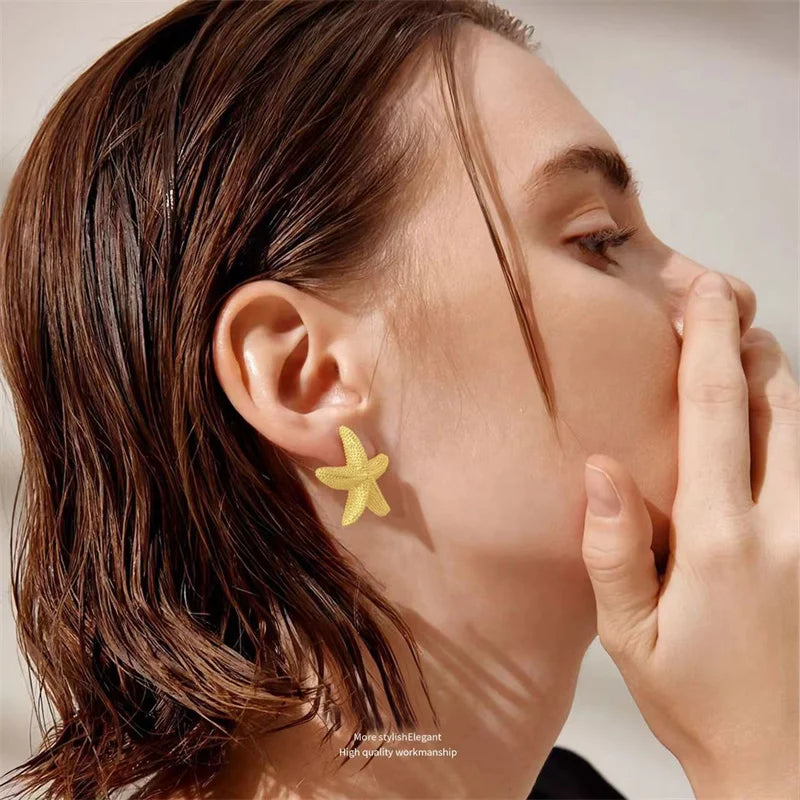 Golden Starfish Earrings