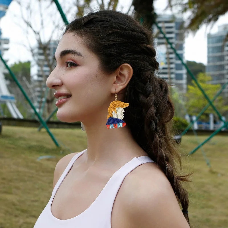 TRUMP Hand-Beaded Earrings