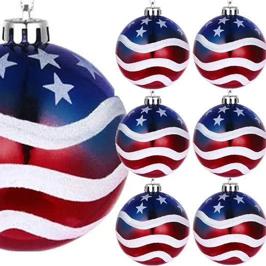 American Flag Glass Christmas Ornament