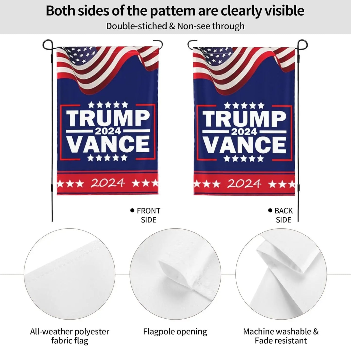 Garden Flag Trump Vance 2024  Flagpole sold separately