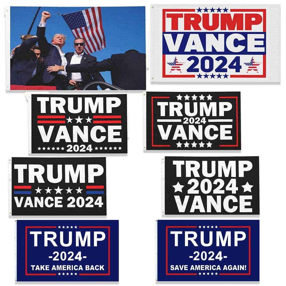 Choice of Trump/Trump-Vance 3x5 FT Flags/Banners - Flagpole Not Included