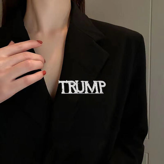 Trump Rhinestone Brooch