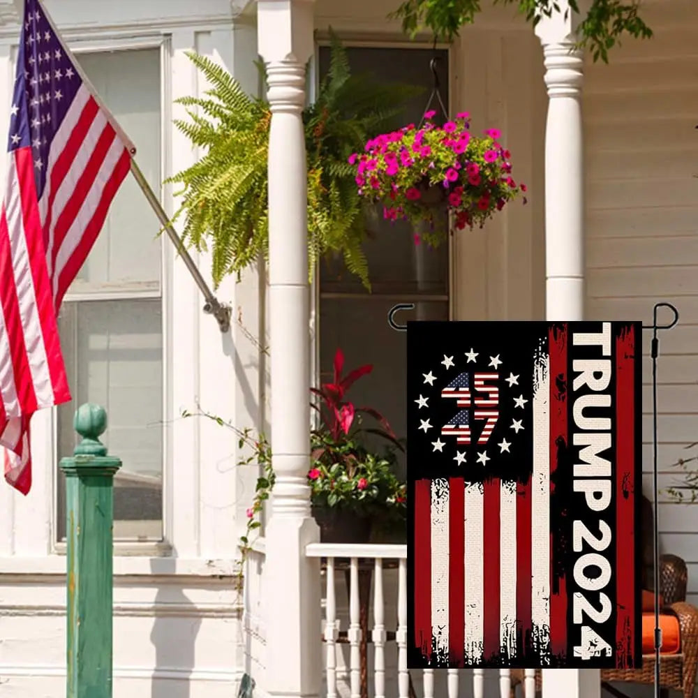 45 47 Trump 2024 Garden Flag 12x18 Inch Double Sided - Flagpole sold separately