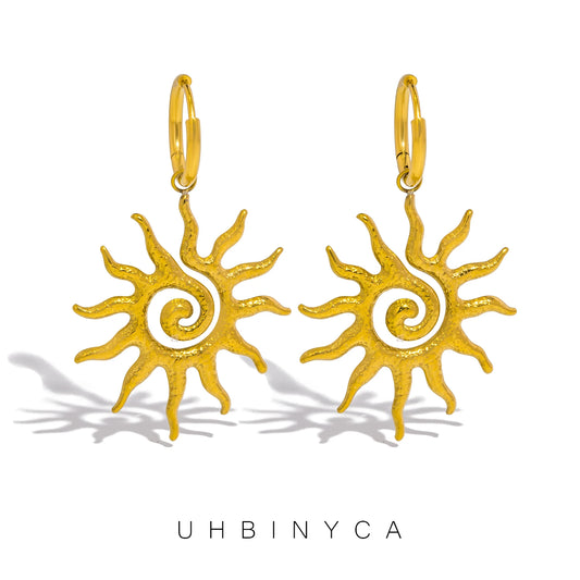 Sun Geometric Drop Necklace or Earrings for Women