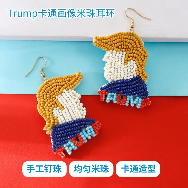 TRUMP Hand-Beaded Earrings