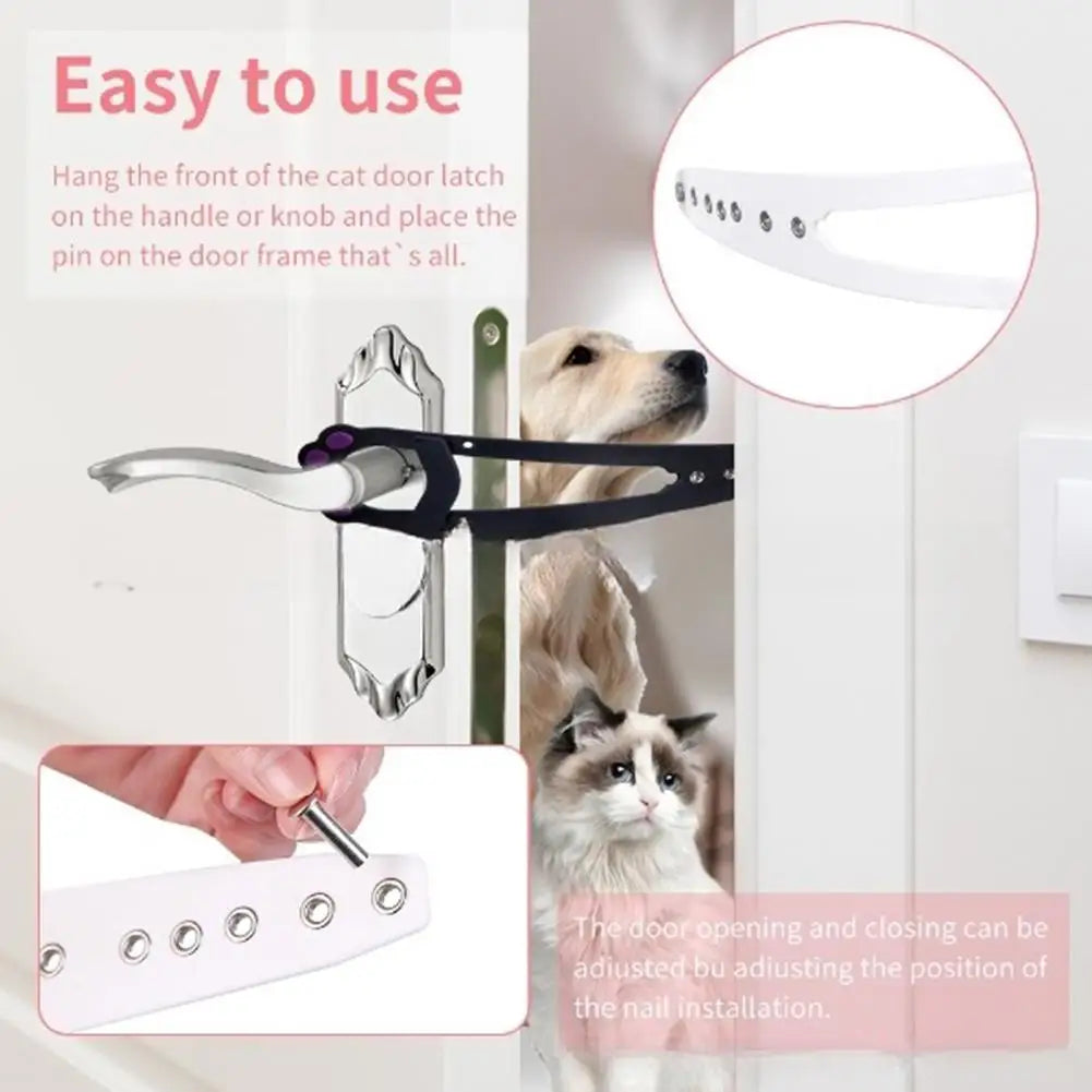 Adjustable Cat Door Latch - Lets Cat in Keeps Dog Out!