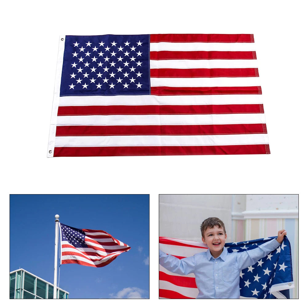 Embroidered American Flag Weatherproof - Flagpole Not Included