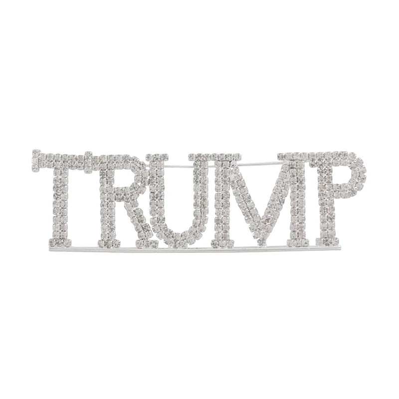 Trump Rhinestone Brooch