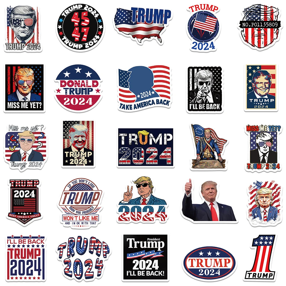 50pcs American Waterproof Trump Stickers