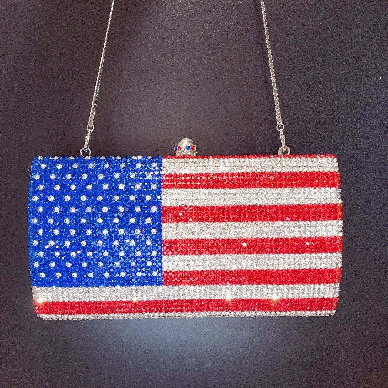 American Flag Rhinestone Purse