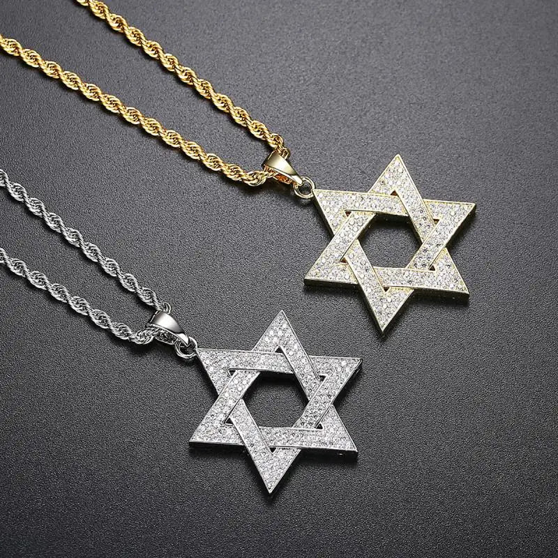 Variety of Star of David Pendants and Bracelets - some with Pave Cz