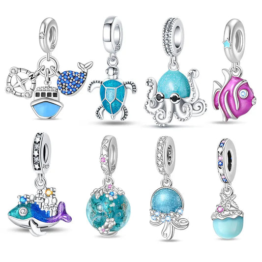 Luminous Ocean Series 925 Silver Turtle Charm