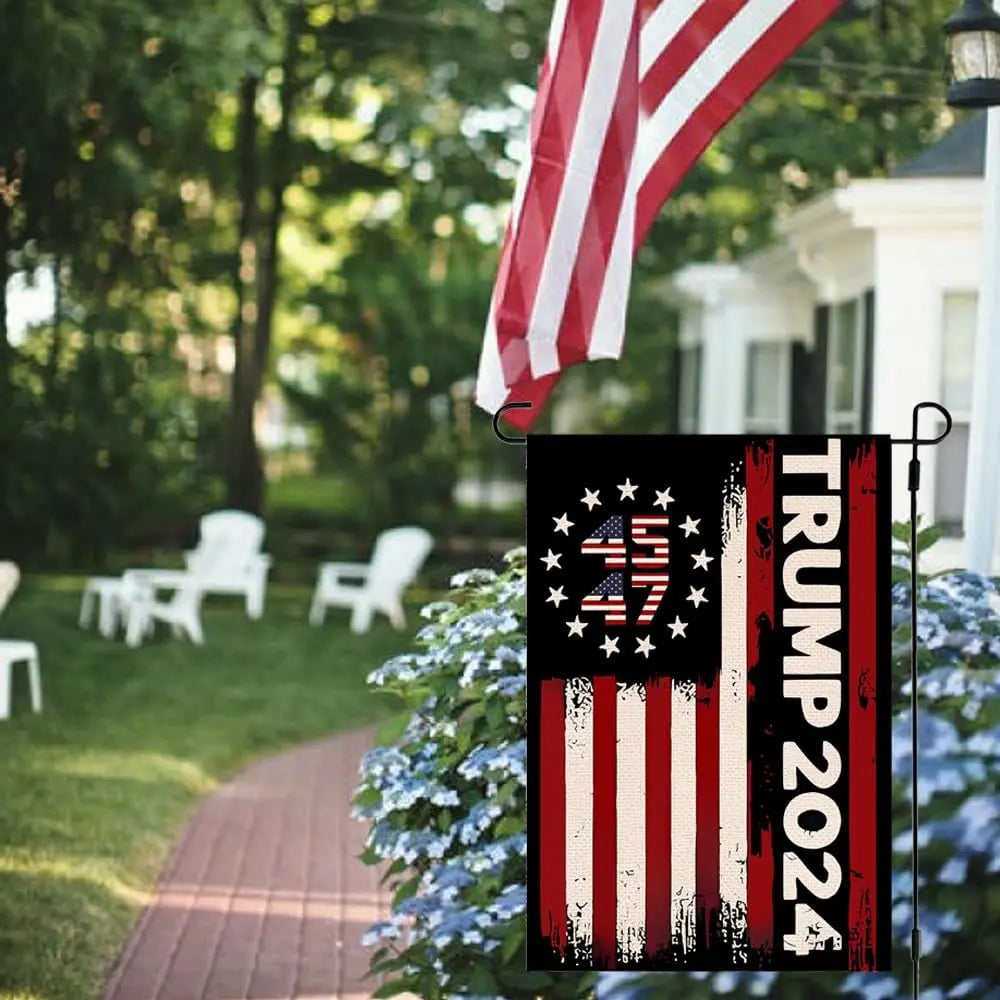 45 47 Trump 2024 Garden Flag 12x18 Inch Double Sided - Flagpole sold separately