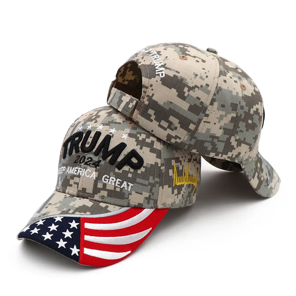 Embroidered Camo Trump 2024 Hat