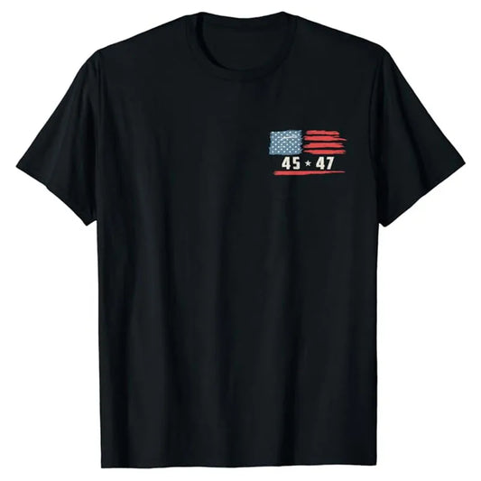 45 47 Trump President Vintage American Flag Tee