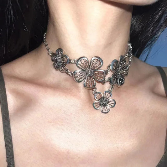 Bohemian Accessories Patchwork Flowers Choker