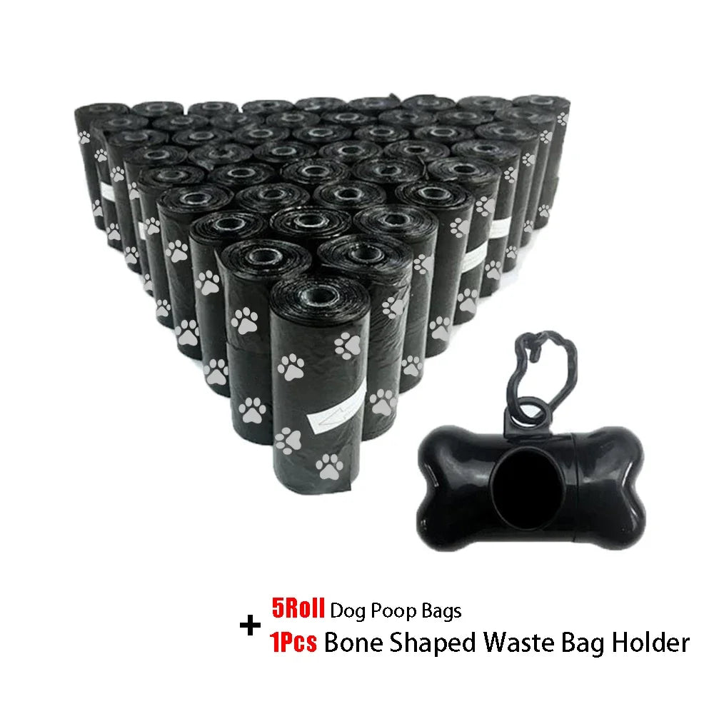 Disposable Dog Poop Bags with Bone Shaped Bag Holder