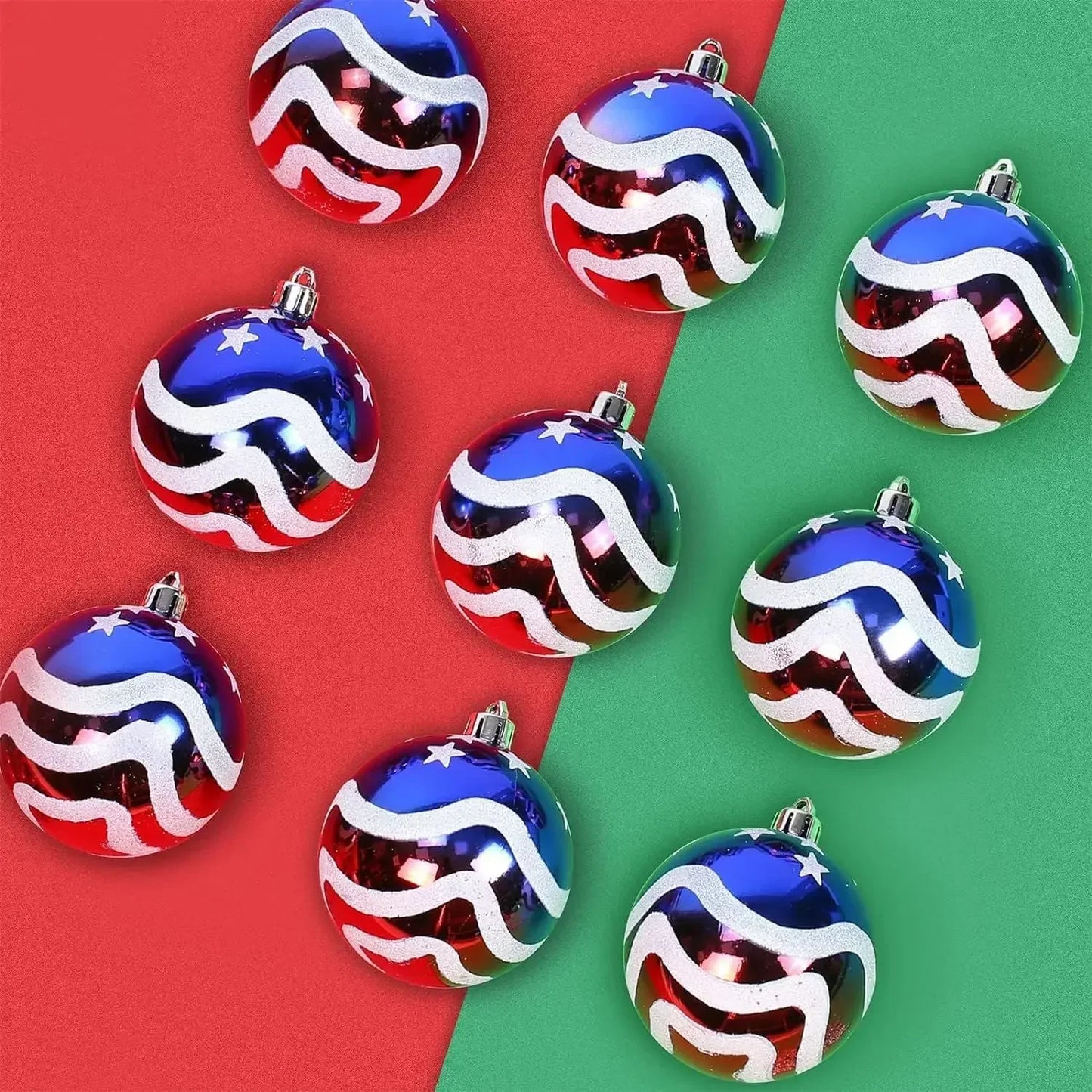 American Flag Glass Christmas Ornament